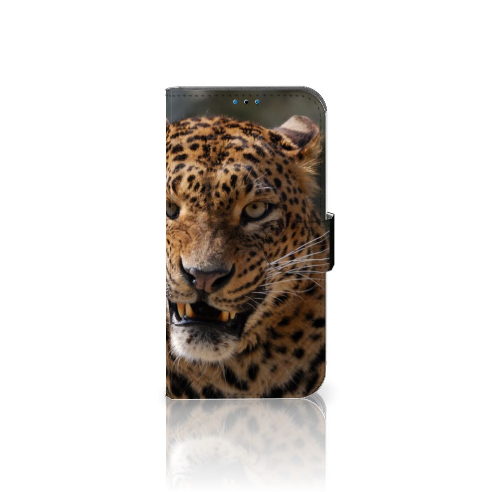 iPhone 14 Pro Telefoonhoesje met Pasjes Luipaard