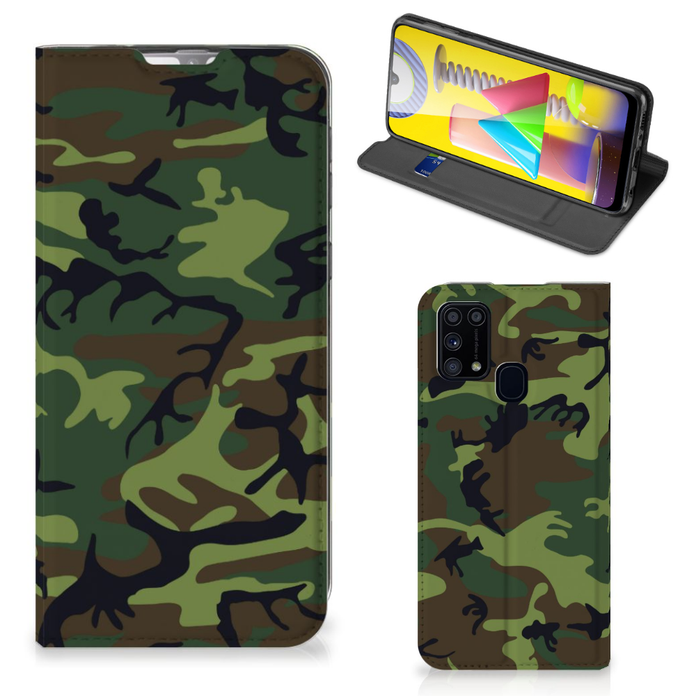 Samsung Galaxy M31 Hoesje met Magneet Army Dark - B2C Telecom