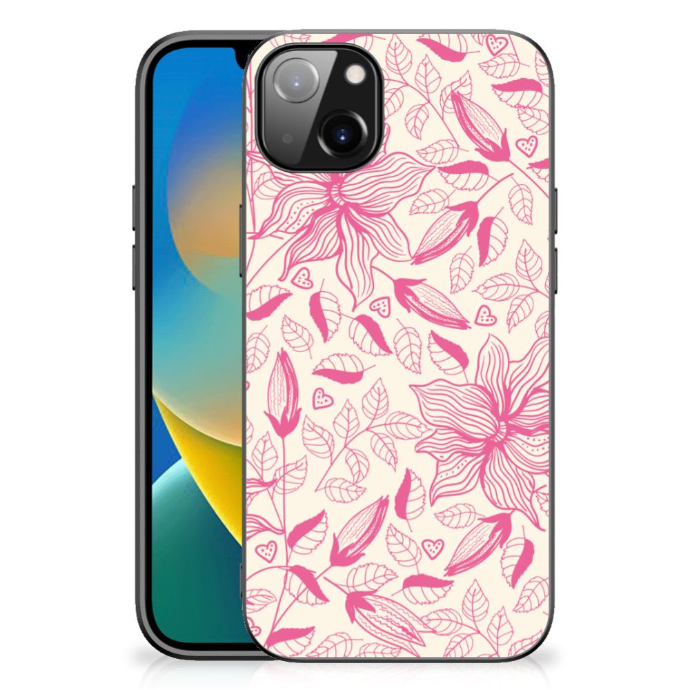 iPhone 14 Plus Bloemen Hoesje Pink Flowers