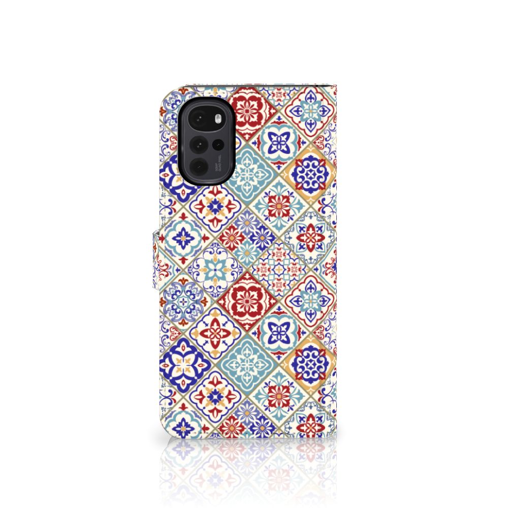 Motorola Moto G22 Bookcase Tiles Color