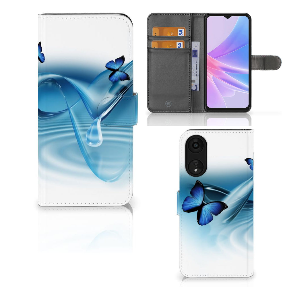 OPPO A78 5G | A58 5G Telefoonhoesje met Pasjes Vlinders