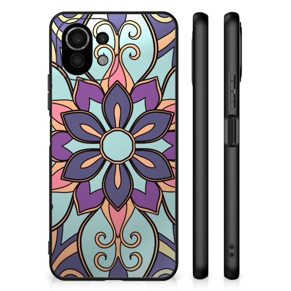 Xiaomi 11 Lite 5G NE | Mi 11 Lite Bloemen Hoesje Purple Flower