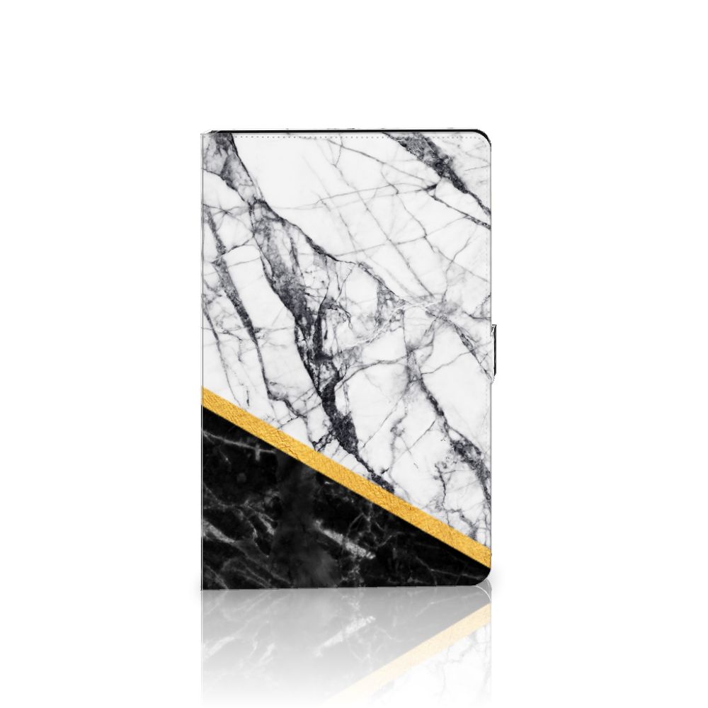 Lenovo Tab P11 Gen 2 Leuk Tablet hoesje  Marmer Wit Zwart - Origineel Cadeau Man