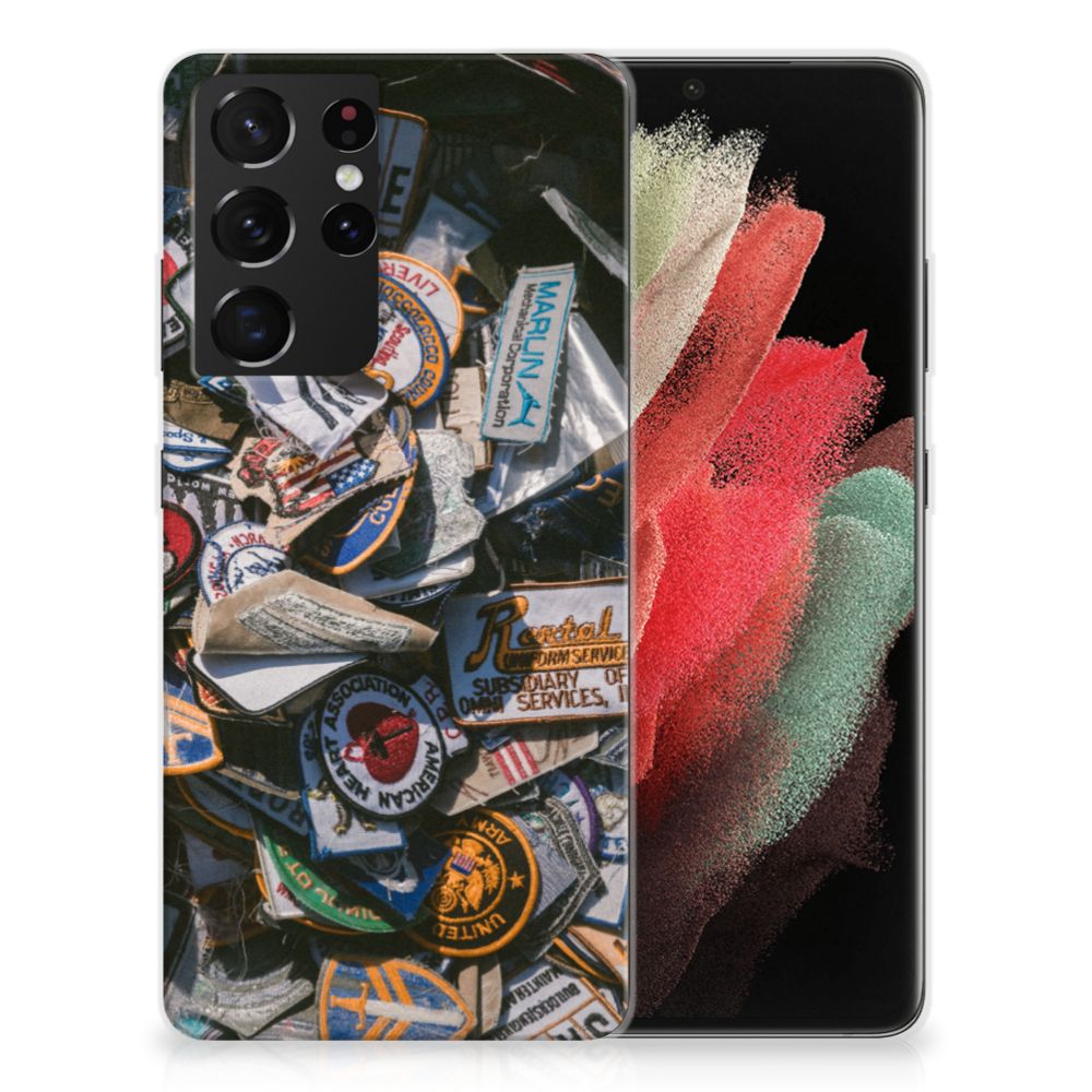 Samsung Galaxy S21 Ultra Siliconen Hoesje met foto Badges B2C Telecom
