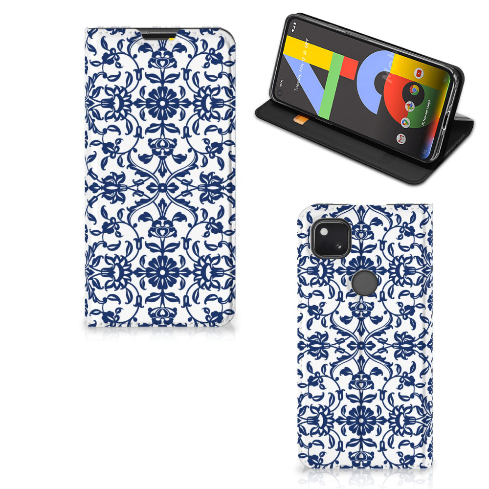 Google Pixel 4a Smart Cover Flower Blue