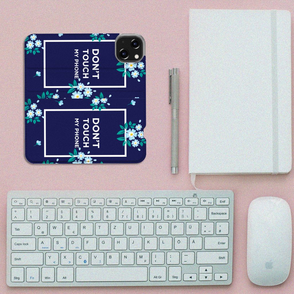 iPhone 14 Design Case Flowers Blue DTMP
