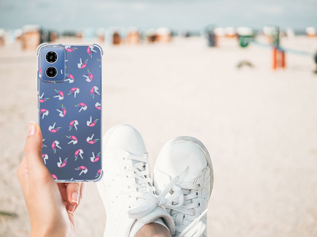 Doorzichtige Silicone Hoesje voor Motorola Moto G34 Unicorns B2C Telecom