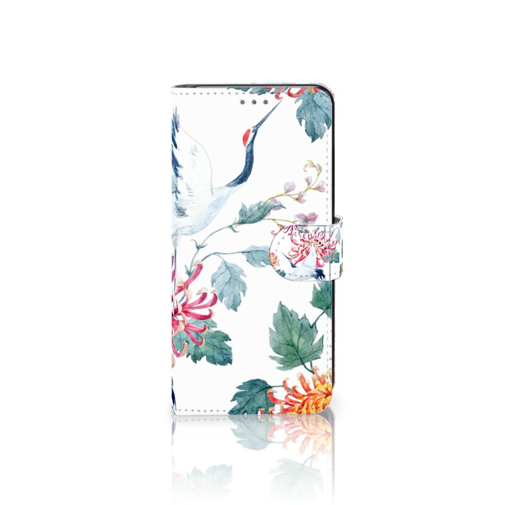 Motorola Edge 30 Neo Telefoonhoesje met Pasjes Bird Flowers