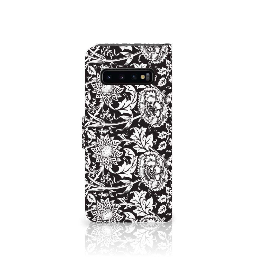 Samsung Galaxy S10 Hoesje Black Flowers