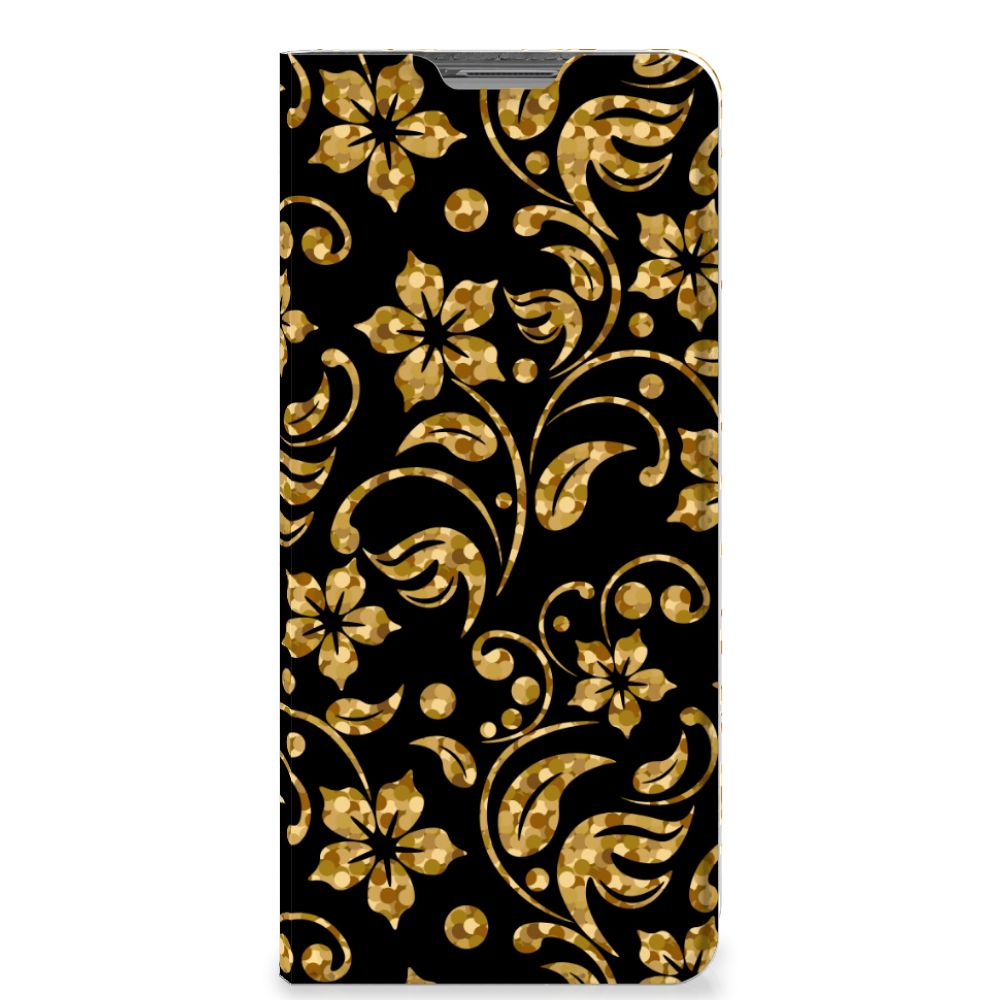 OPPO Find X5 Smart Cover Gouden Bloemen - B2C Telecom