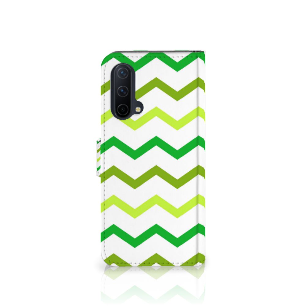 OnePlus Nord CE 5G Telefoon Hoesje Zigzag Groen