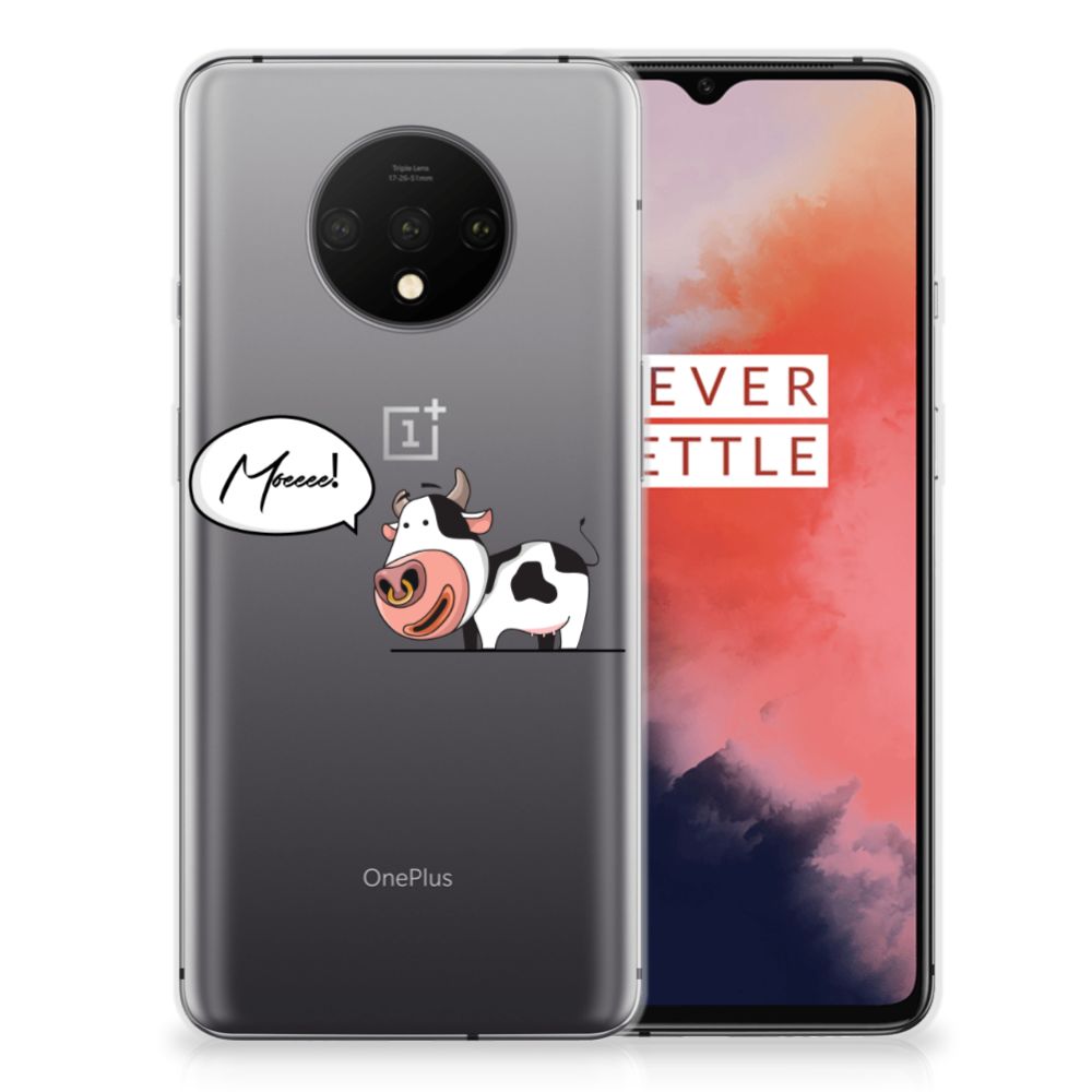 OnePlus 7T Telefoonhoesje met Naam Cow