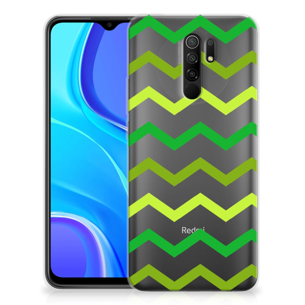 Xiaomi Redmi 9 TPU bumper Zigzag Groen B2C Telecom