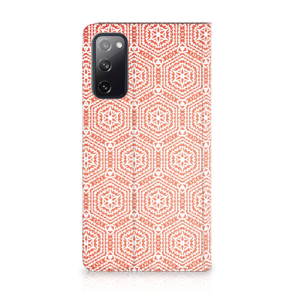 Samsung Galaxy S20 FE Hoesje met Magneet Pattern Orange - B2C Telecom