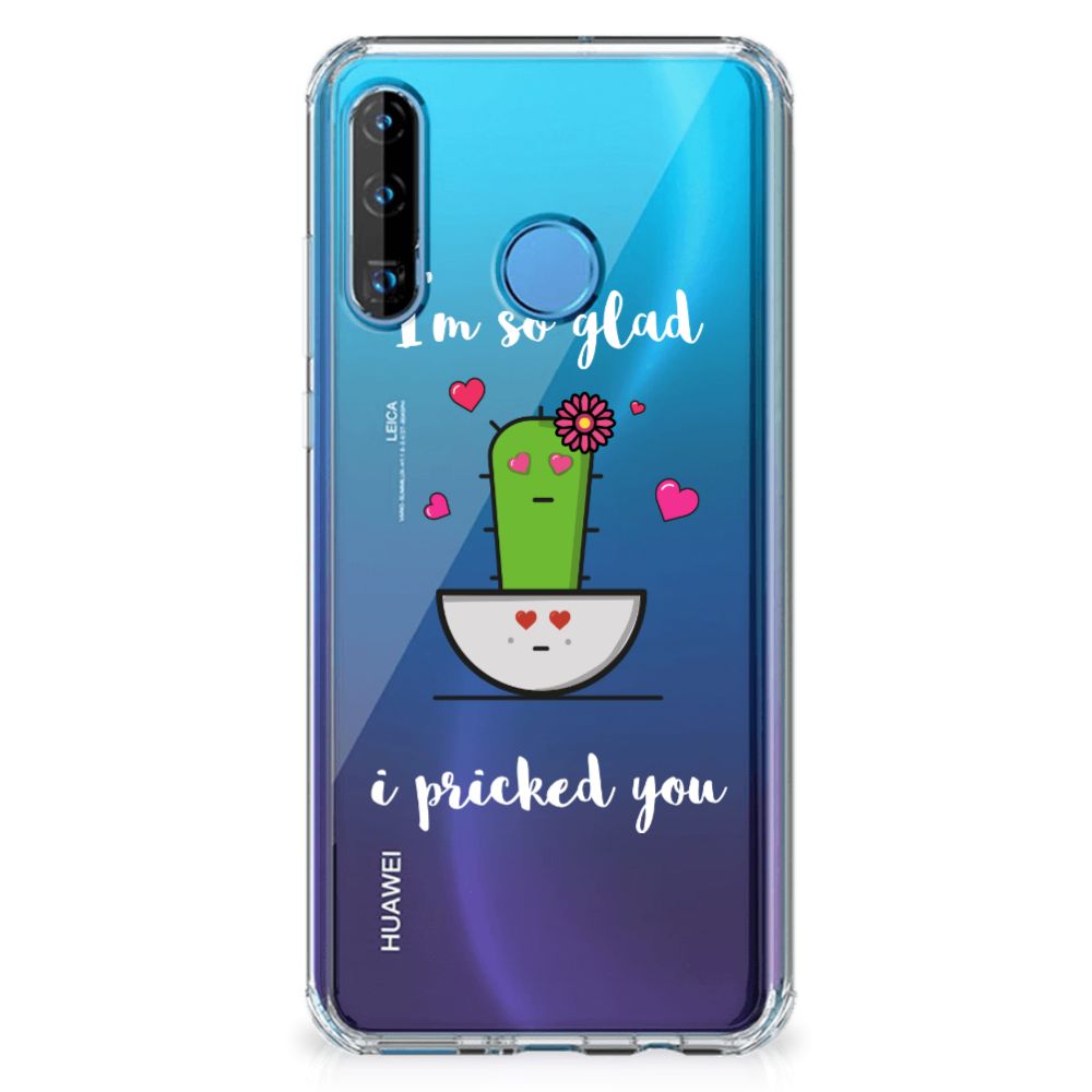 Huawei P30 Lite Stevig Bumper Hoesje Cactus Glad