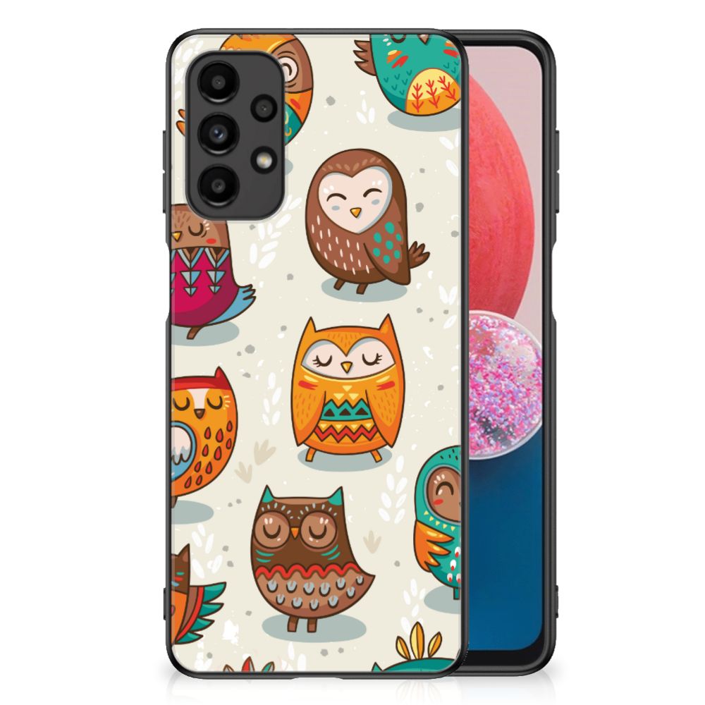 Samsung Galaxy A13 4G Dierenprint Telefoonhoesje Vrolijke Uilen B2C Telecom