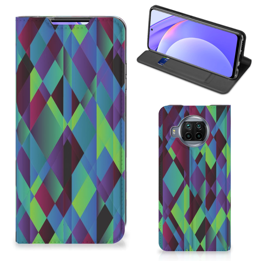 Xiaomi Mi 10T Lite Stand Case Abstract Green Blue - B2C Telecom