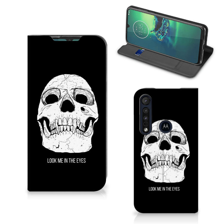 Mobiel BookCase Motorola G8 Plus Skull Eyes