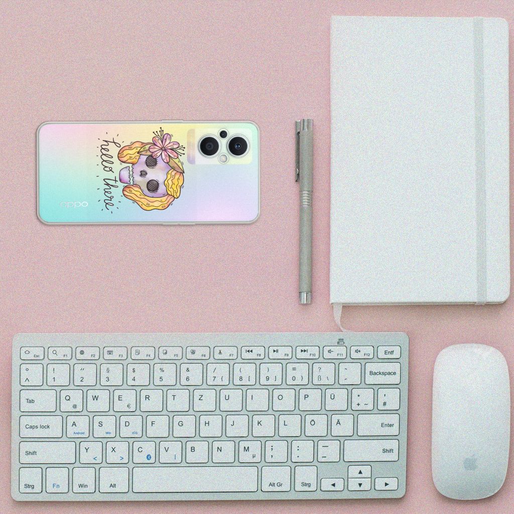 Silicone Back Case OPPO Reno8 Lite Boho Skull B2C Telecom