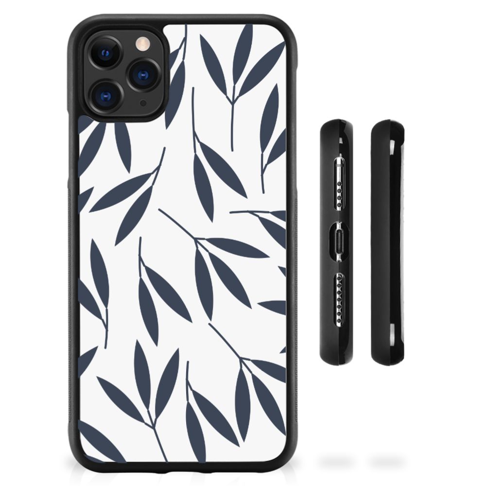 Apple iPhone 11 Pro Max Skin Case Leaves Blue B2C Telecom