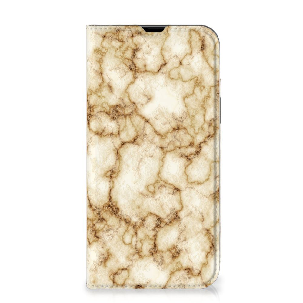 iPhone 13 Pro Max Standcase Marmer Goud met luxe marmerdesign in elegante tinten