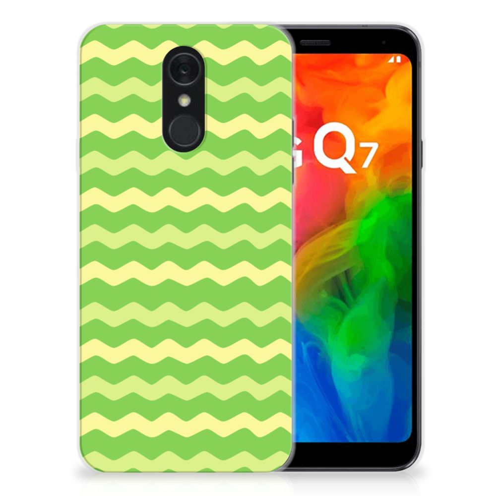 LG Q7 TPU bumper Waves Green