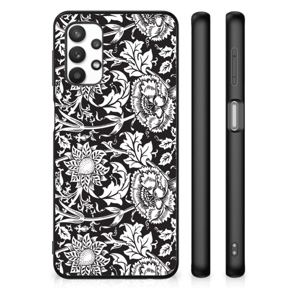 Samsung Galaxy A32 5G Bloemen Hoesje Black Flowers B2C Telecom