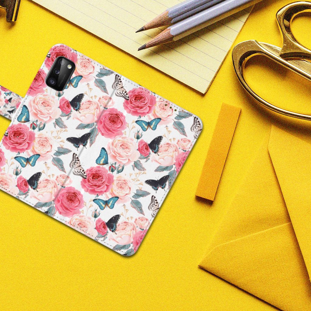 Samsung Galaxy A41 Hoesje Butterfly Roses