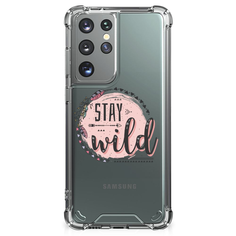 Samsung Galaxy S21 Ultra Stevig Bumper Hoesje Boho Stay Wild B2C Telecom