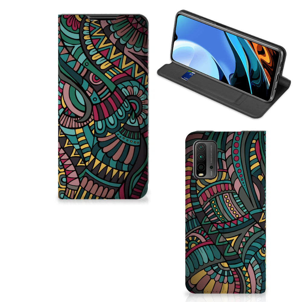 Xiaomi Poco M3 | Redmi 9T Hoesje met Magneet Aztec