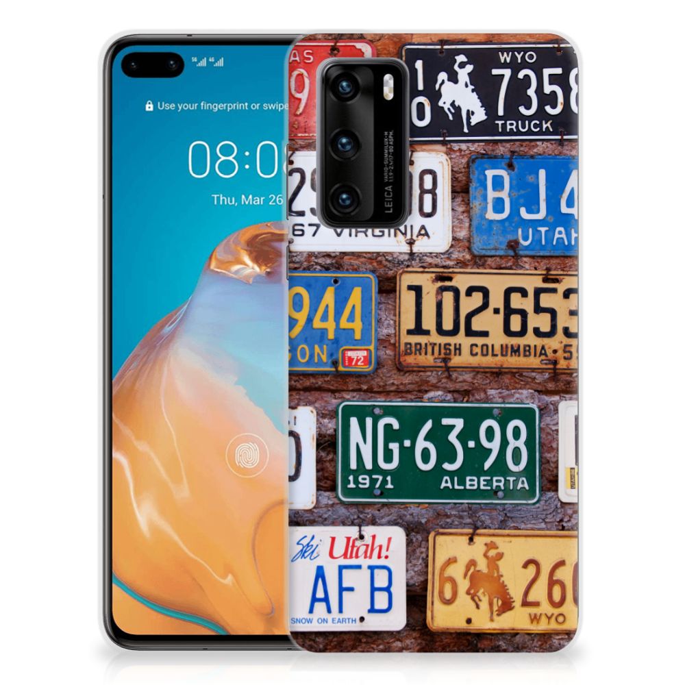 Huawei P40 Siliconen Hoesje met foto Kentekenplaten B2C Telecom