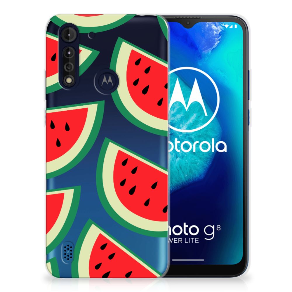 Motorola Moto G8 Power Lite Siliconen Case Watermelons Vooraanzicht.