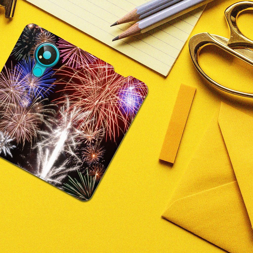 Nokia 3.4 Hippe Standcase Vuurwerk - B2C Telecom