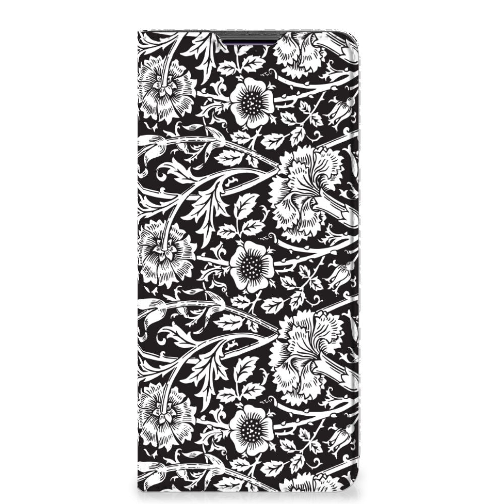 Motorola Edge 30 Pro Smart Cover Black Flowers - B2C Telecom