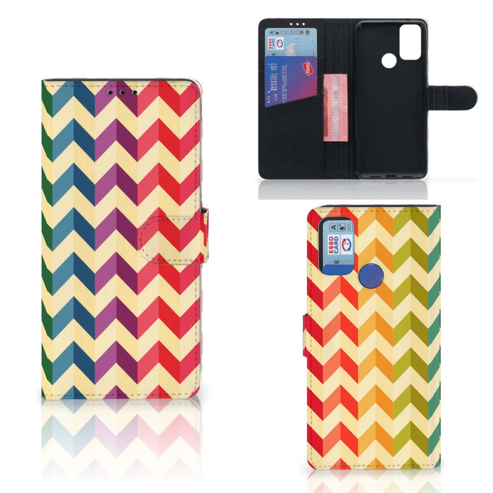 Alcatel 1S (2021) Telefoon Hoesje Zigzag Multi Color