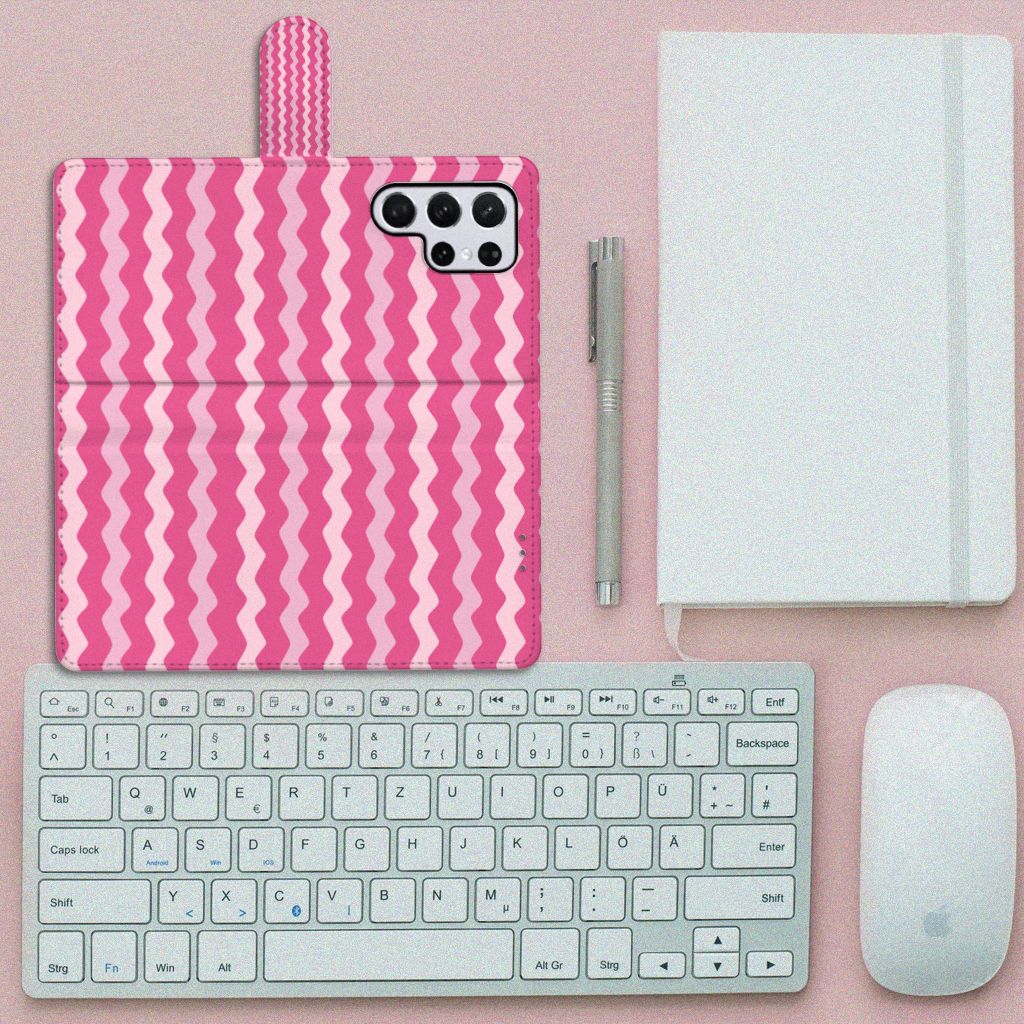 Samsung Galaxy S22 Ultra Telefoon Hoesje Waves Pink