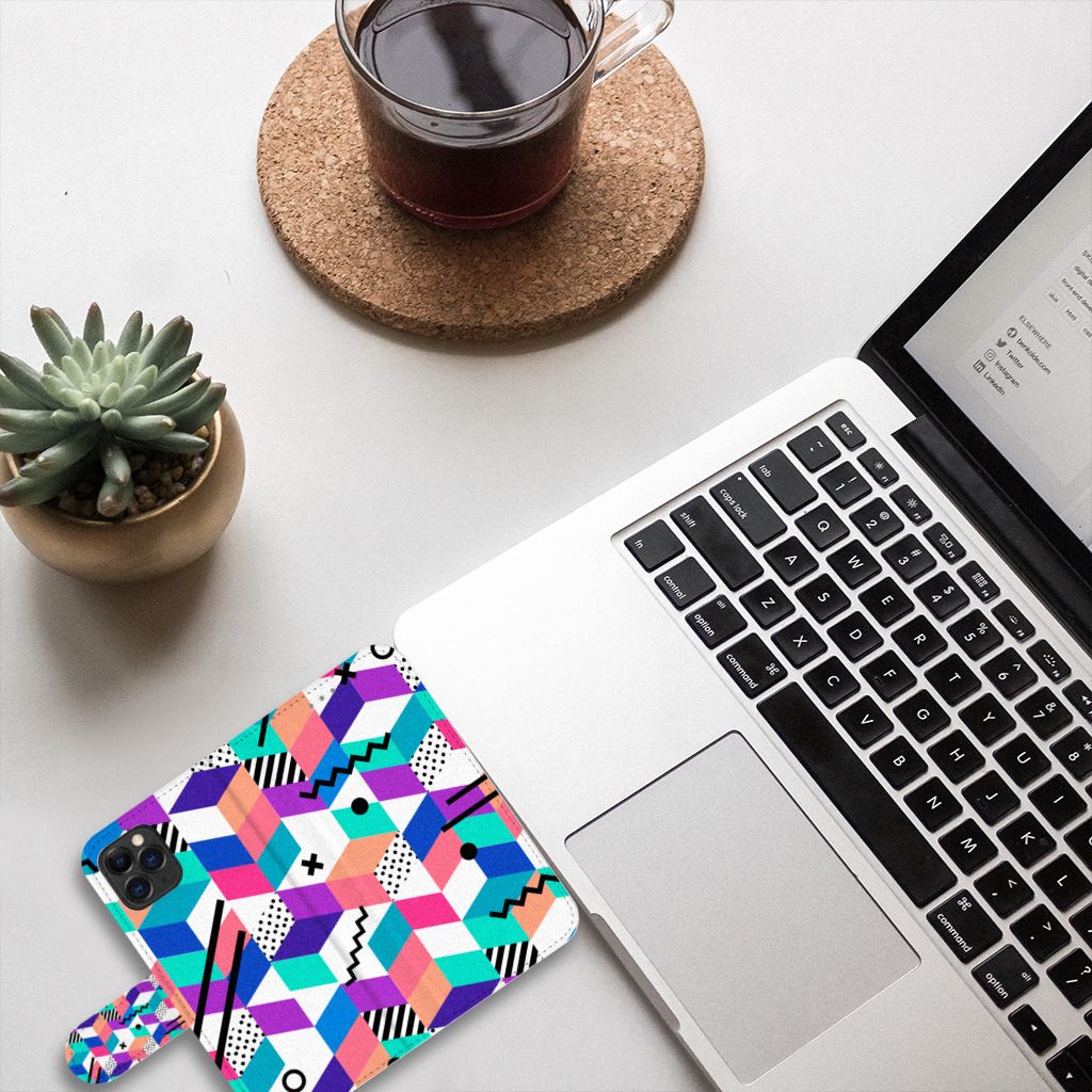 Apple iPhone 11 Pro Book Case Blokken Kleurrijk