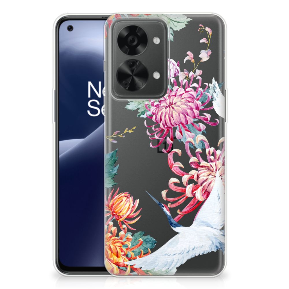 OnePlus Nord 2T TPU Hoesje Bird Flowers