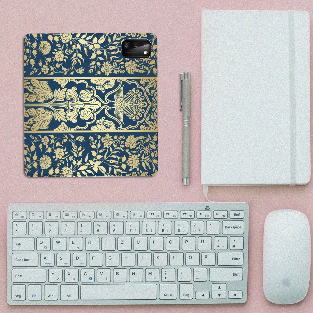 Samsung Galaxy A41 Smart Cover Beige Flowers - B2C Telecom