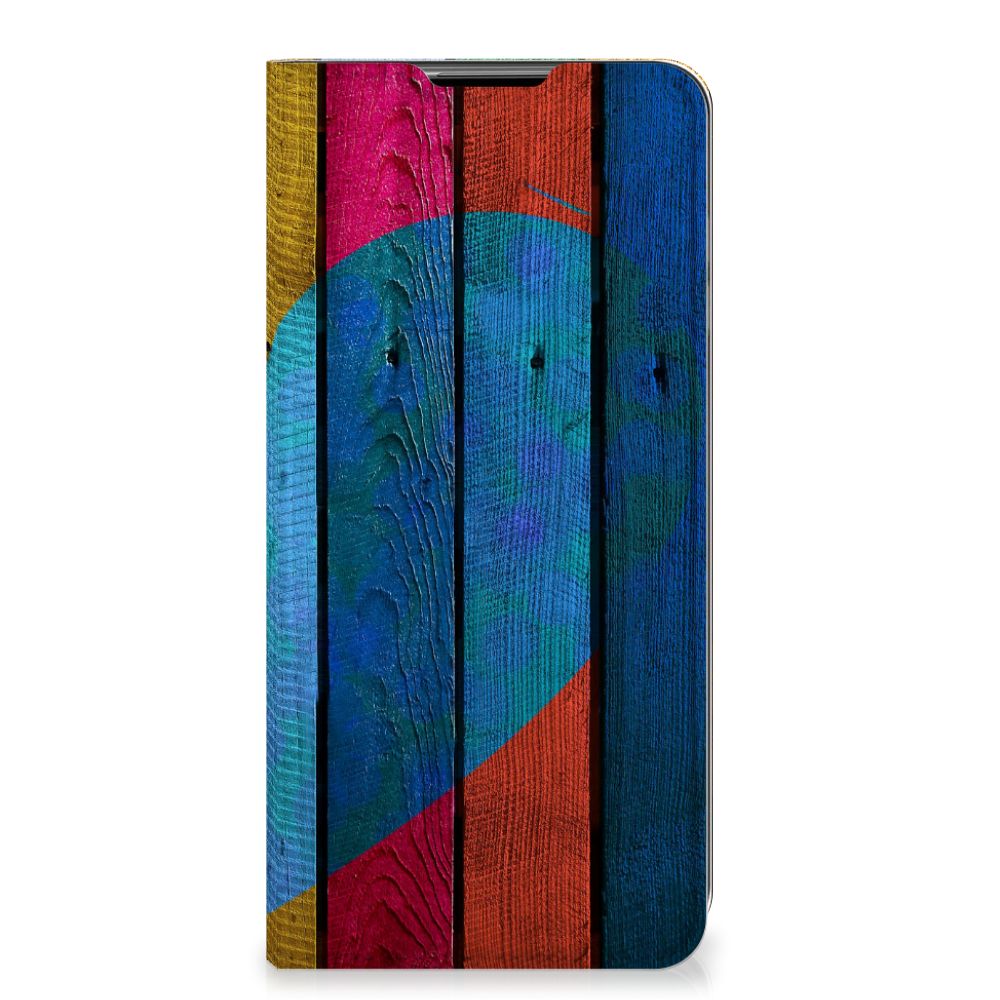 Samsung Galaxy A32 5G Book Wallet Case Wood Heart - Cadeau voor je Vriend - B2C Telecom