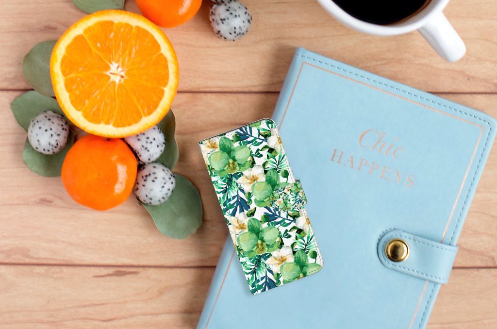 Motorola Moto G60 Hoesje Orchidee Groen