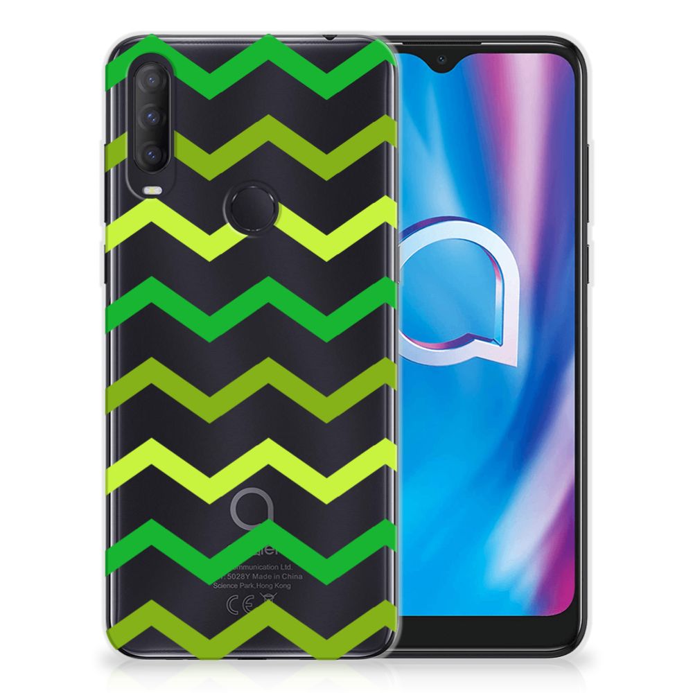 Alcatel 1S (2020) TPU bumper Zigzag Groen B2C Telecom