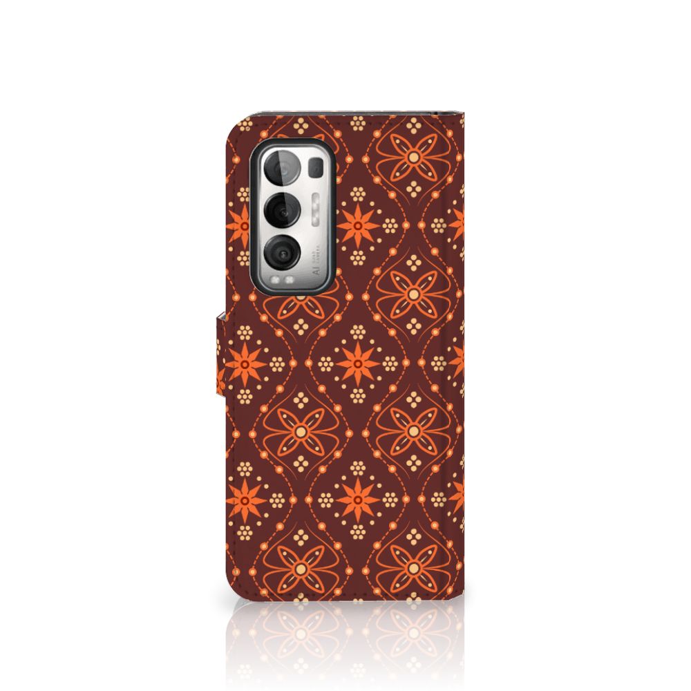 OPPO Find X3 Neo 5G Telefoon Hoesje Batik Brown