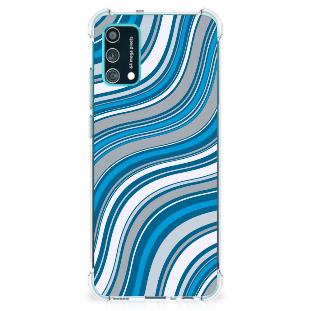 Samsung Galaxy M02s | A02s Doorzichtige Silicone Hoesje Waves Blue B2C Telecom