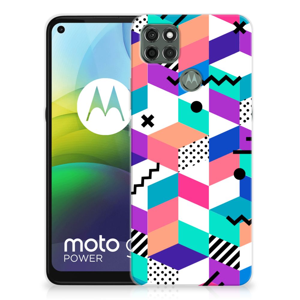 Motorola Moto G9 Power TPU Hoesje Blokken Kleurrijk