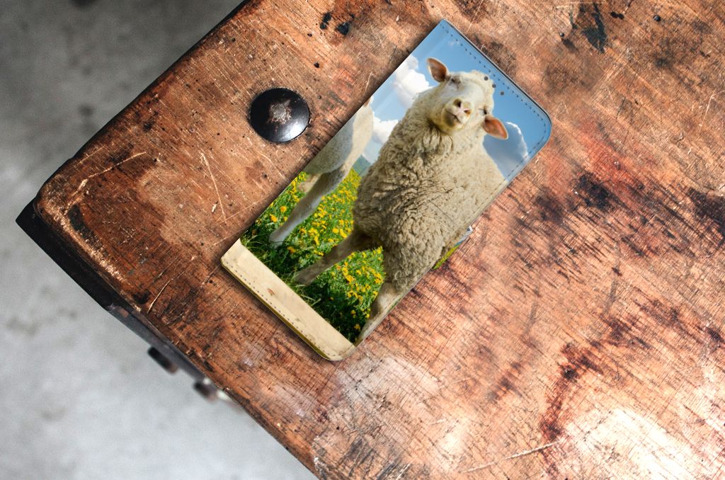 Samsung Galaxy S21 Plus Telefoonhoesje met Pasjes Schaap en Lammetje