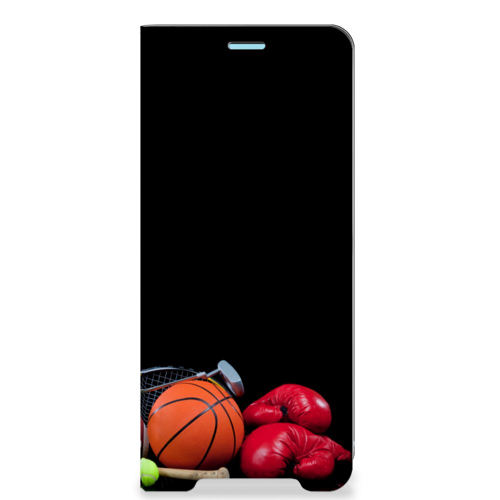 Sony Xperia 10 III Hippe Standcase Sports with sport equipment design including basketball and boxing gloves.