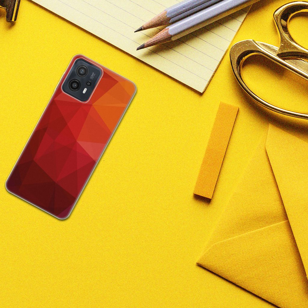 TPU Hoesje voor Motorola Moto G23 | G13 Polygon Red