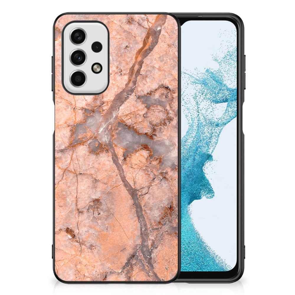 Samsung Galaxy A23 Marmeren Print Telefoonhoesje Marmer Oranje B2C Telecom