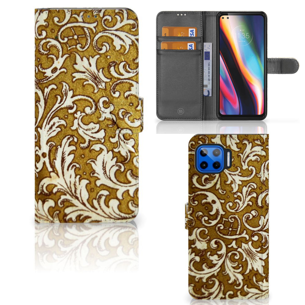 Wallet Case Motorola Moto G 5G Plus Barok Goud